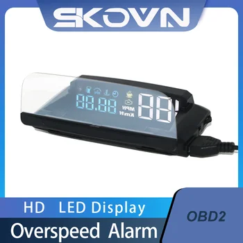Головной дисплей SKW6 Obd2 HUD, цифровой одометр, сигнализация, автомобильный Спидометр, бортовой компьютер, светодиодный автопроектор
