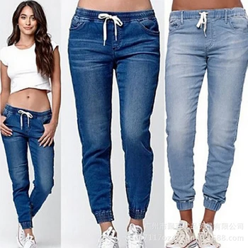 Классические джинсы, подходящие для женщин, летняя уличная одежда, городские брюки-карандаш средней посадки, джинсовые брюки
