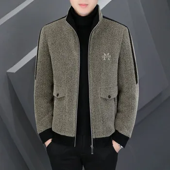 Корейские модные шерстяные куртки, мужские зимние утепленные теплые повседневные деловые пальто, приталенная социальная уличная одежда, пальто, мужская одежда