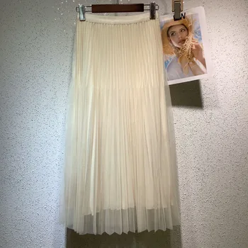 Сетчатая плиссированная юбка повседневная мода 2023 лето новый стиль 0404